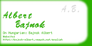 albert bajnok business card